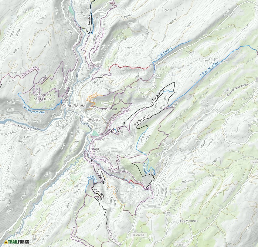 Post Canyon Trail Map Saint-Claude, France Mountain Biking Trails | Trailforks
