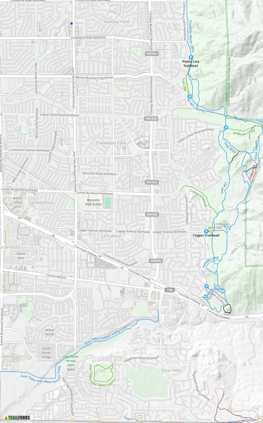 Sandia Foothills - South, Albuquerque Mountain Biking Trails | Trailforks