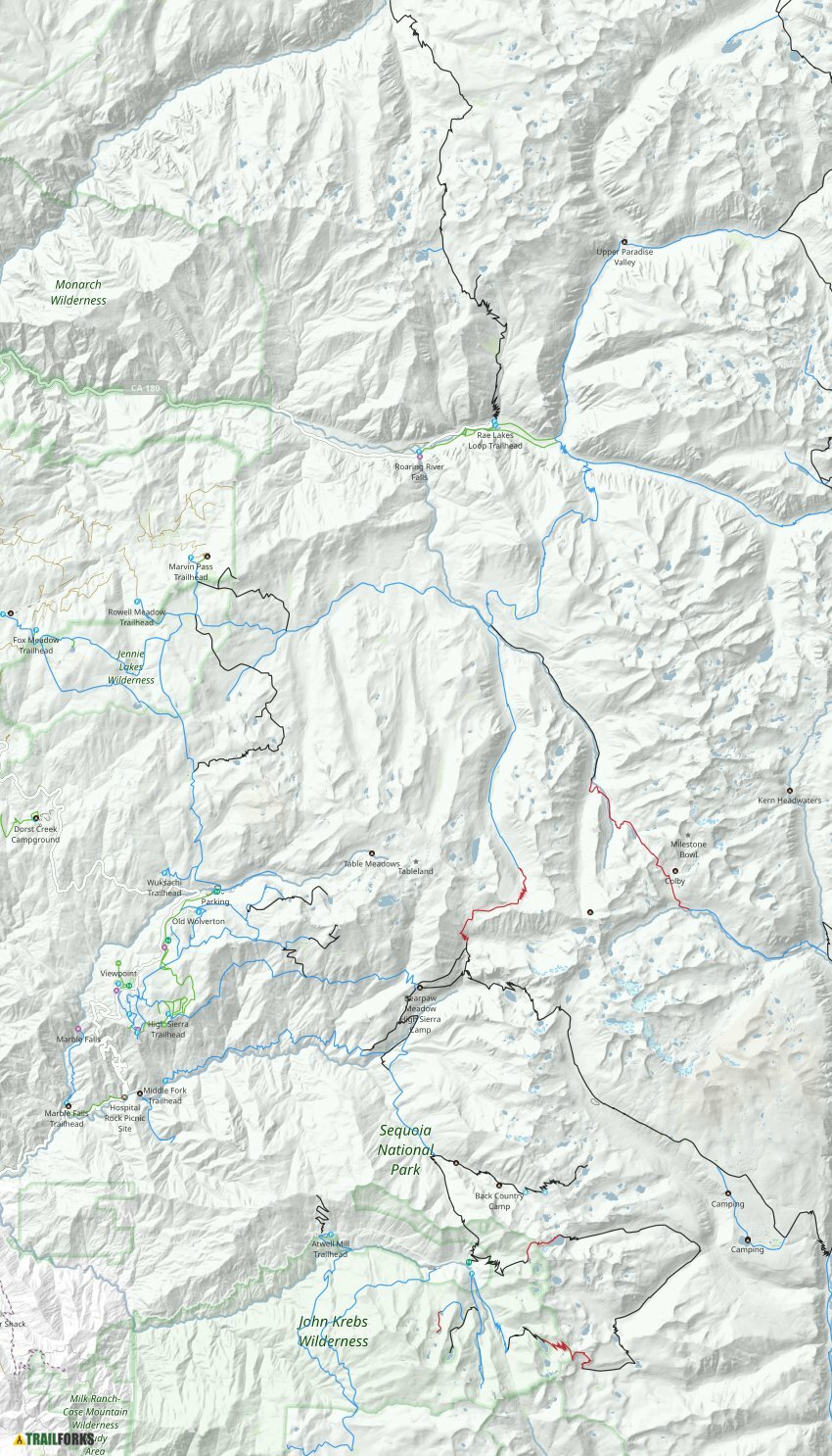 Sequoia national clearance park trail map