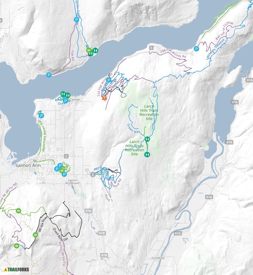South Canoe, Salmon Arm Mountain Biking Trails Trailforks