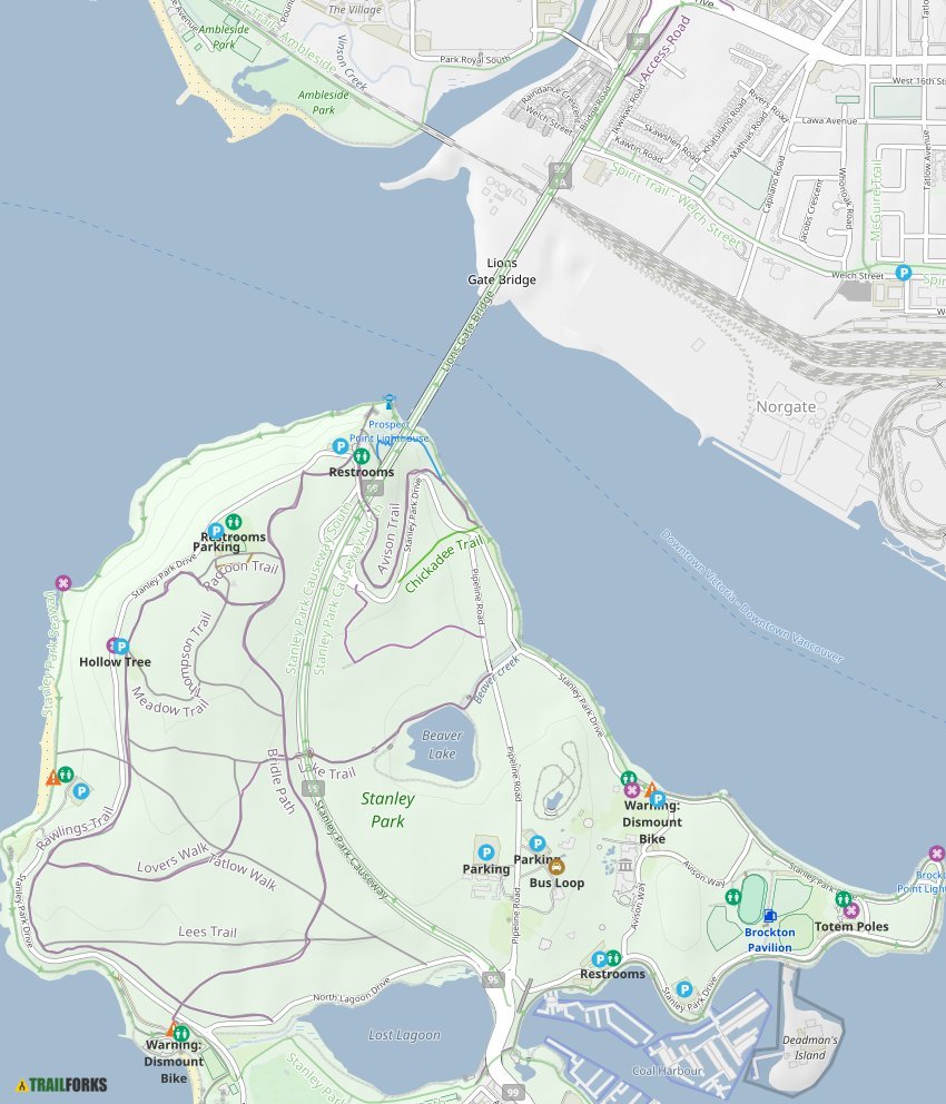 Stanley Park 21071 Trail Map 