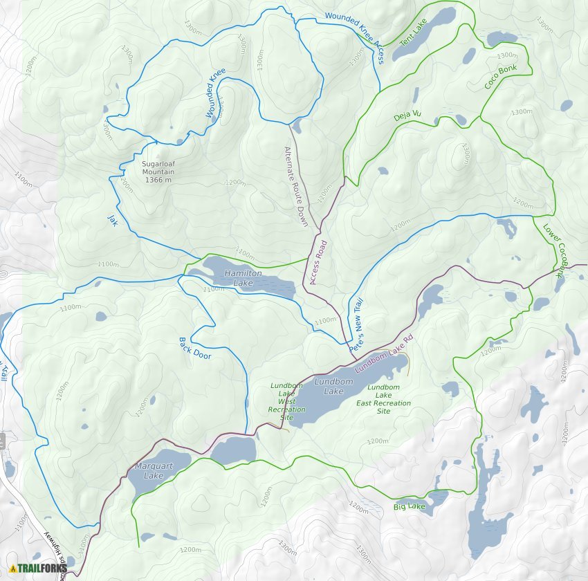 Sugarloaf Mountain Biking Trails Trailforks   Sugarloaf Trail Map 