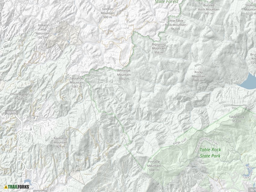 Table Rock State Park Trail Map Table Rock State Park, Pickens Hiking Trails | Trailforks