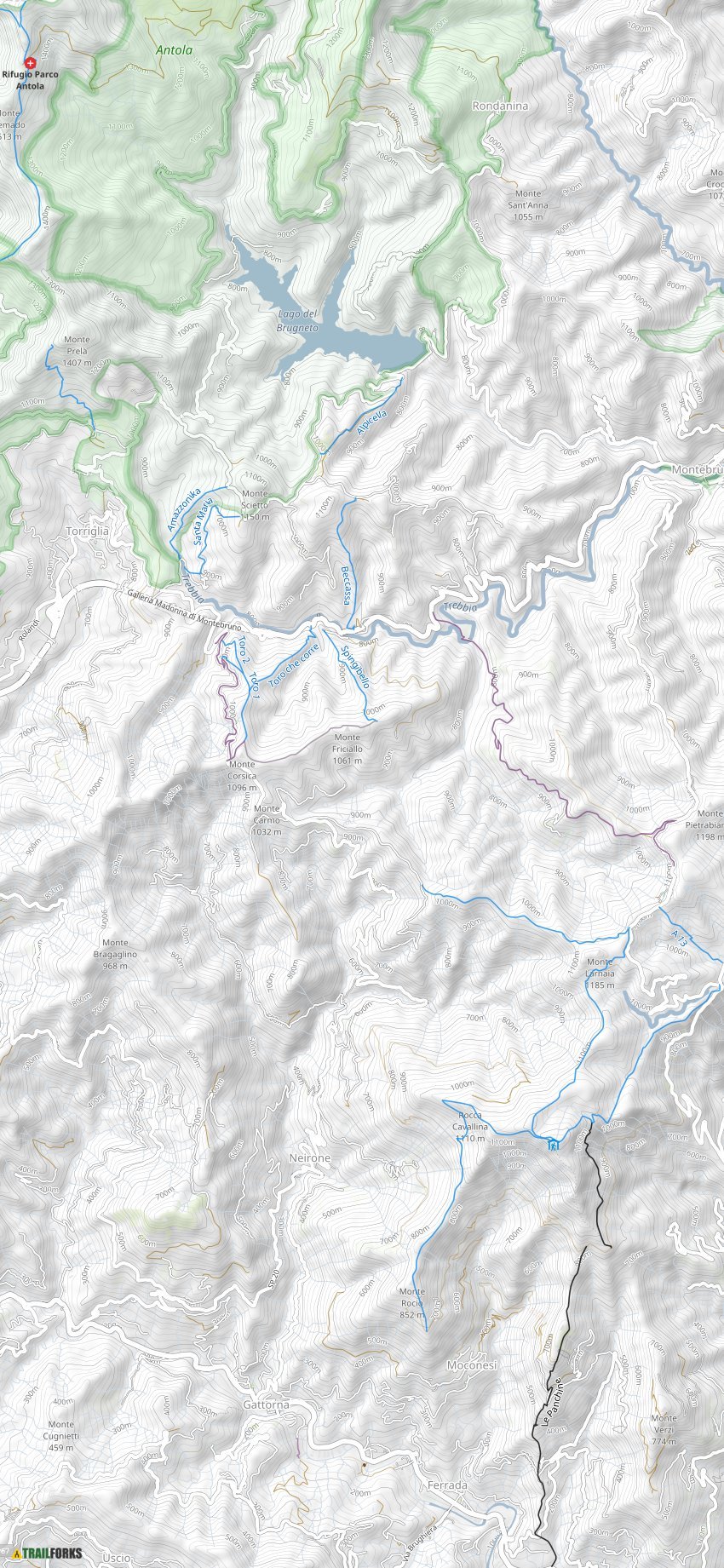 Turrella Map Torriglia, Italy Mountain Biking Trails | Trailforks
