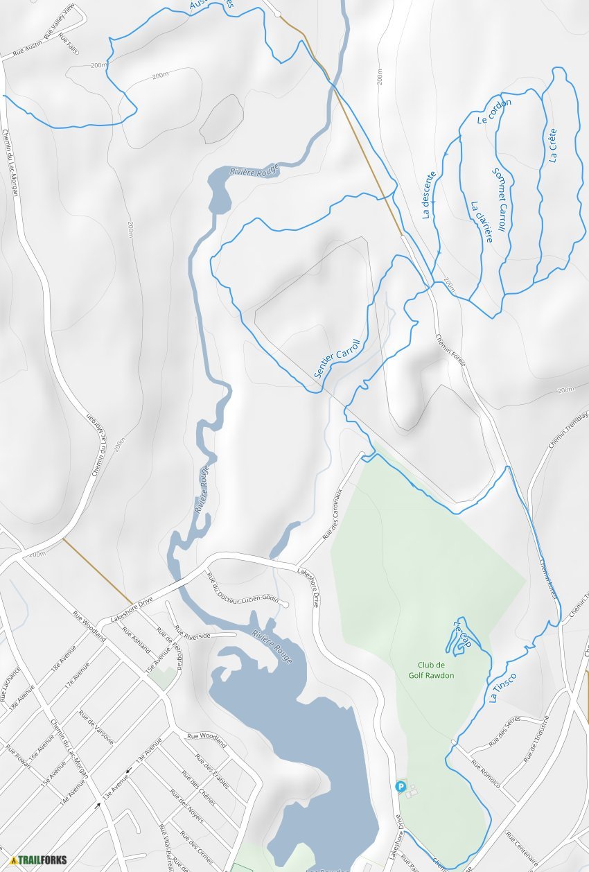 Tournée des Cantons, Rawdon Mountain Biking Trails Trailforks