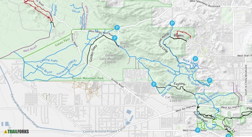 Tucson Mountain Park Trail Map 