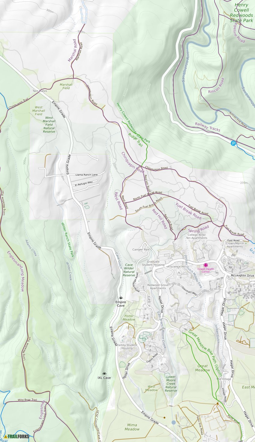 Santa Cruz Bike Trails Map Anichart Winter 2024