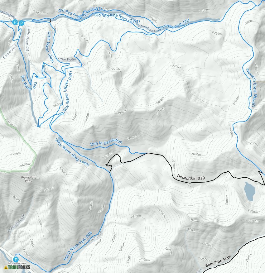 Millcreek Canyon Utah Map Upper Mill Creek Canyon Mountain Biking Trails | Trailforks