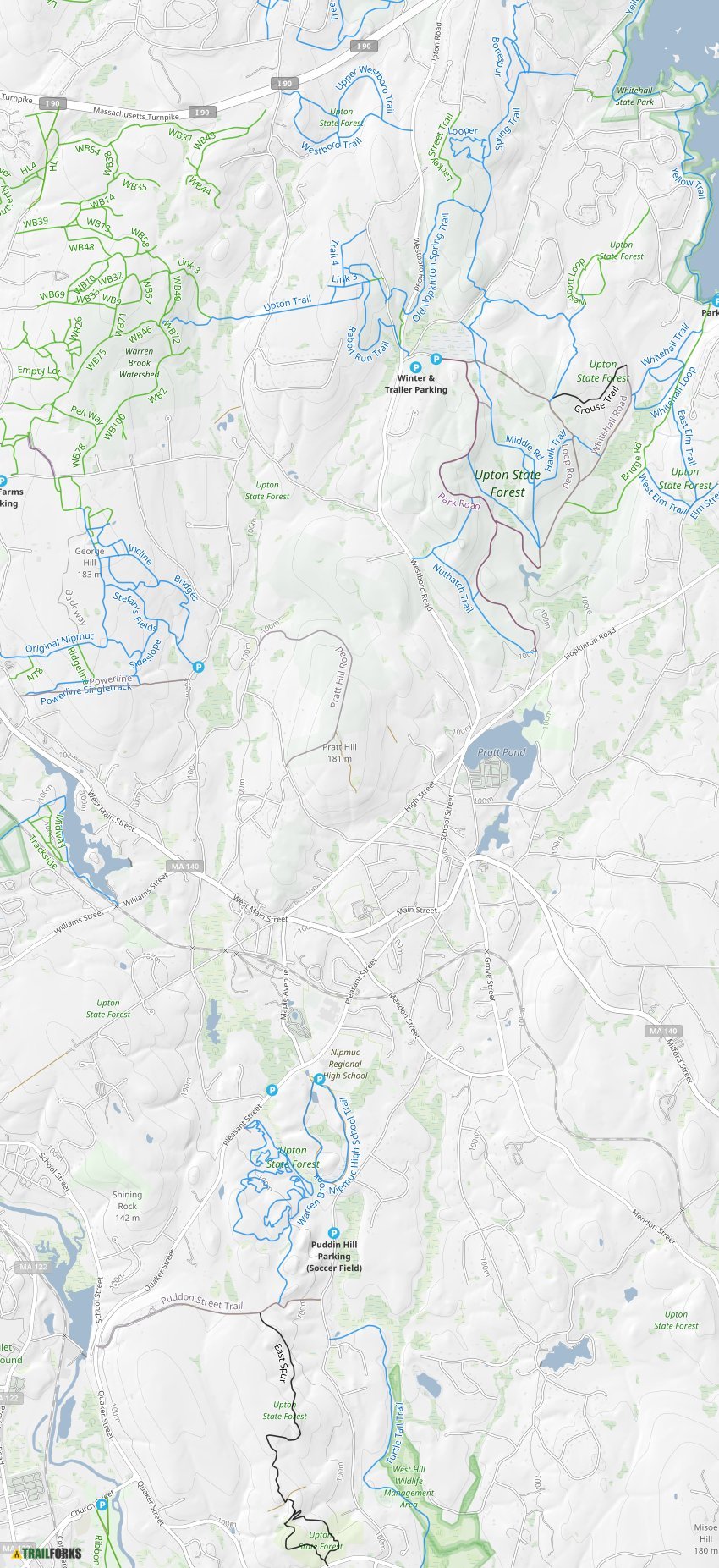 Upton, Massachusetts Mountain Biking Trails Trailforks