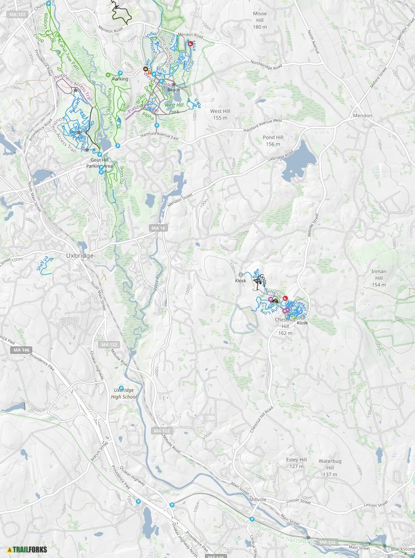 Uxbridge, Massachusetts Mountain Biking Trails Trailforks