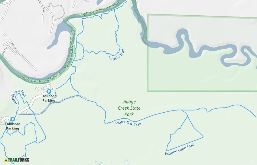 Village Creek State Park Map 6558