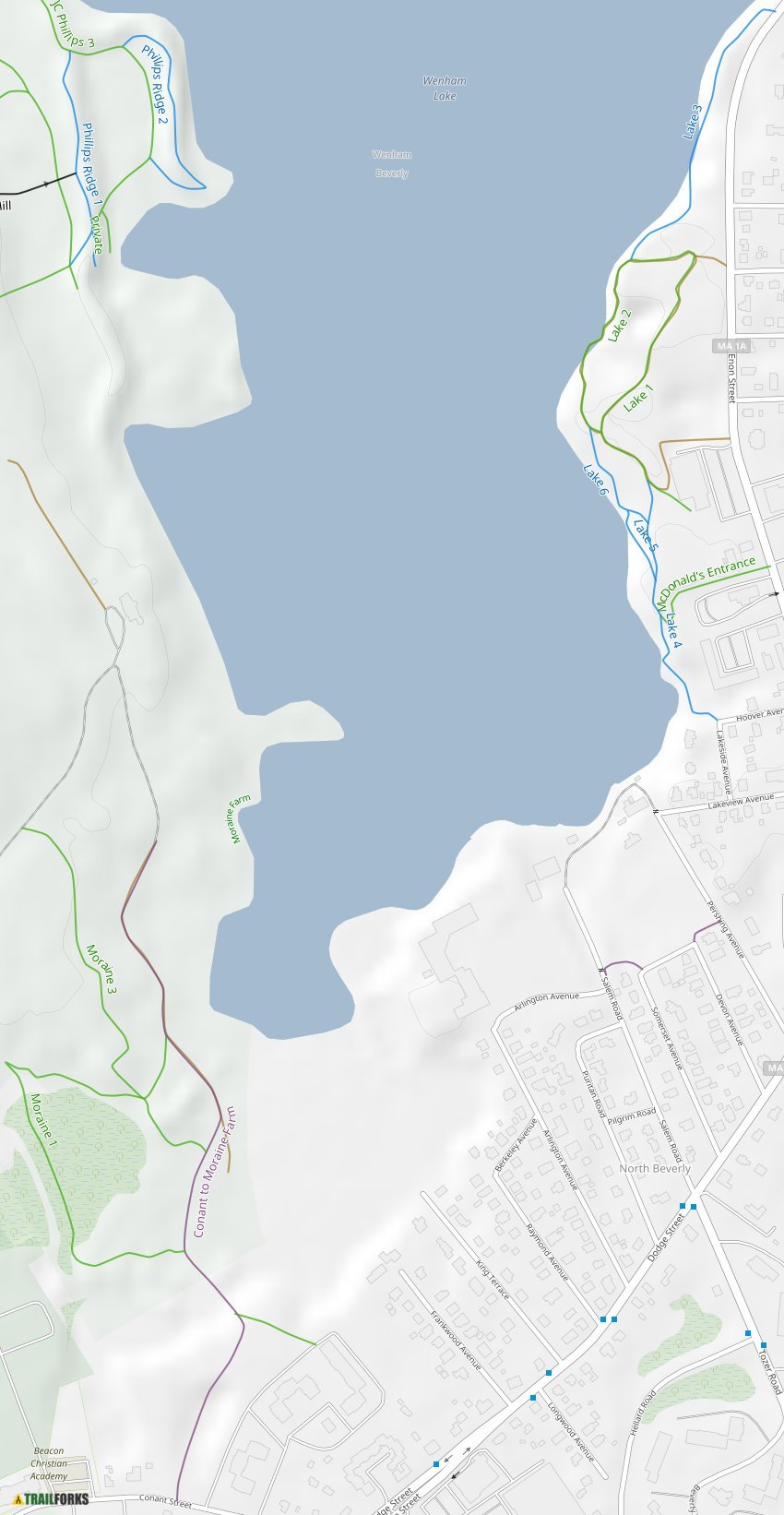Wenham Lake (Beverly), Beverly Mountain Biking Trails Trailforks
