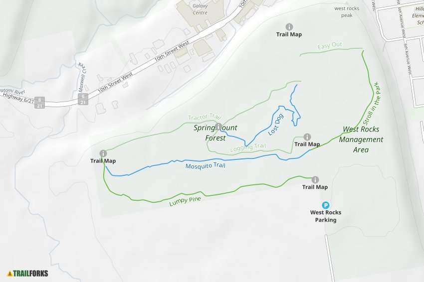 West Rock Trail Map West Rocks Conservation Area, Owen Sound Hiking Trails | Trailforks