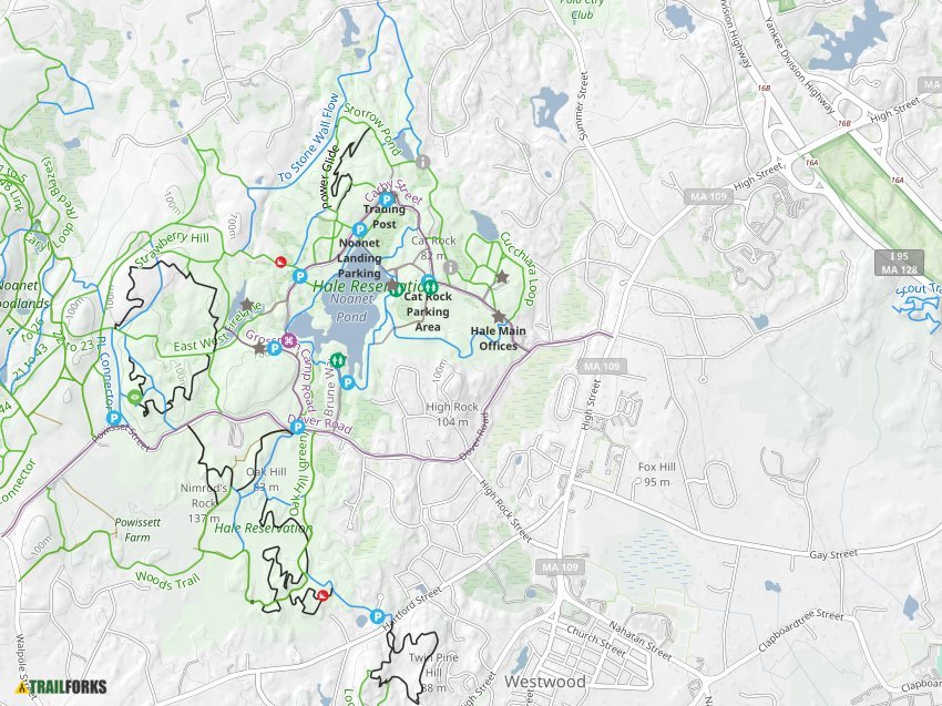 Westwood Massachusetts Mountain - Westwood 1552101831 Trail Map