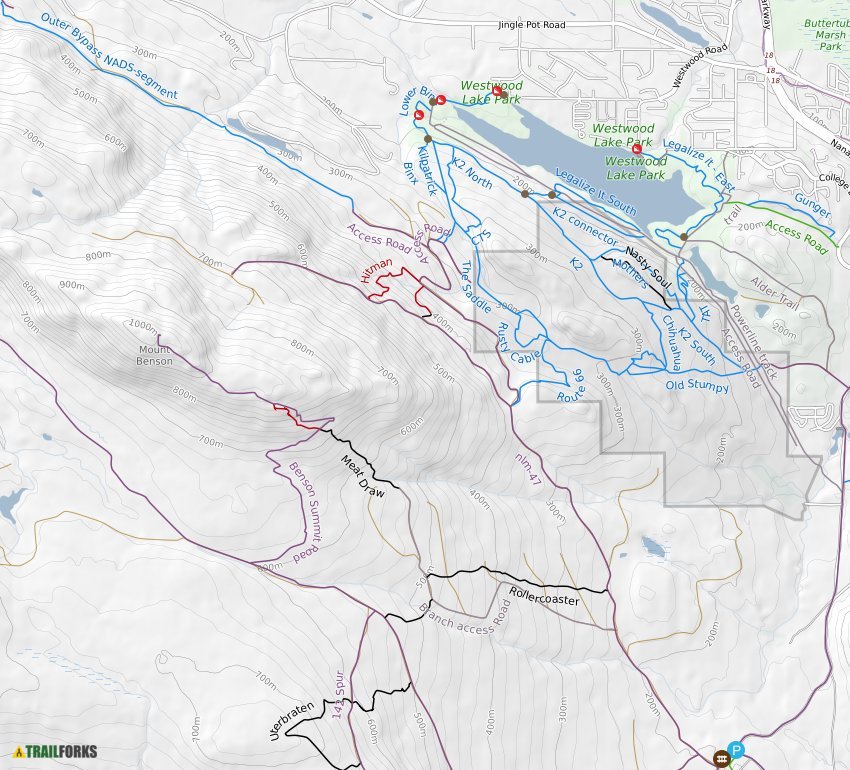 West Woods Trail Map Westwood Mountain Biking Trails | Trailforks