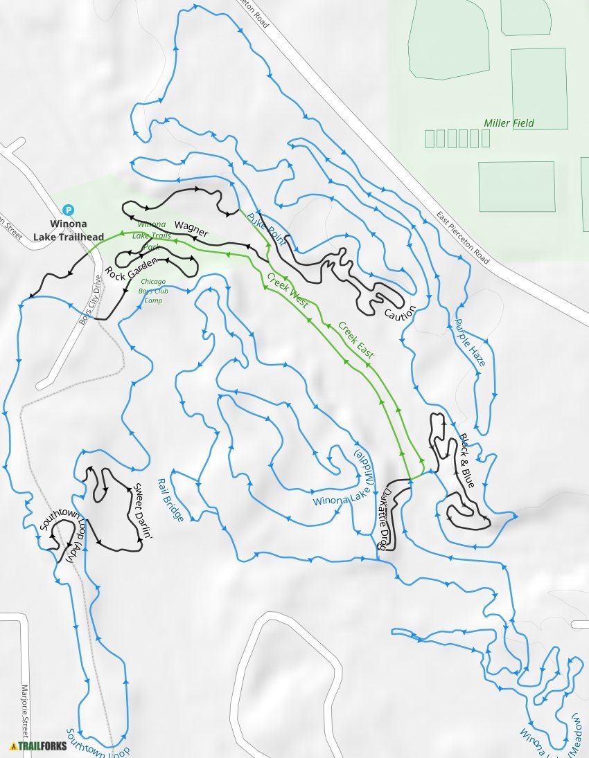 Winona Lake Trails Mountain Biking Trails | Trailforks