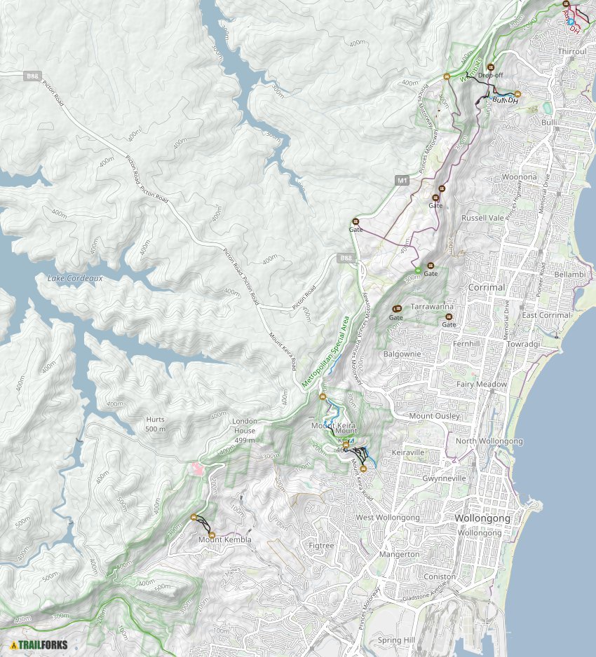 Wollongong, Australia Mountain Biking Trails Trailforks