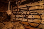 The first bicycle in Antarctica on display at Cape Evans hut.  Photo courtesy of Dacre Dunn.