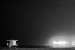 Huntington Beach and Pair looking sweet at night in black &amp; white.