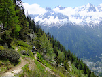 Chamonix riding summed up in one picture, singletrack and big views....