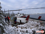 This is the back end of the heli that i was in after we crashed. SOOOOO scetchy!