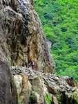 Way back home via rock cliff Manang.