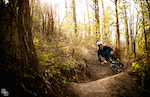 Stephane Pelletier roosting a hidden section of trail in Calgary, AB.