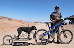 One time trail builder here at Boulder City, Erik Norland and his furry pal Kaya were ripping up laps together of the trail network they once helped build. Erik hails from Las Vegas, Nevada, but was here with friends from Advanced Cyclery out of Syracuse, New York. Check You Tube for the two in action.
