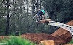 More from the digger session. Sam Reynolds with a handplant on the bucket