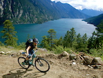 Pic #22 – They don’t call it the HighLine for nothing, Fanny climbs high above Anderson Lake}