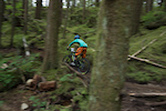 Racing to a first place finish on Stage 2 of the Gryphon Enduro