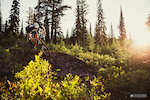 Bas van Steenbergen rolling a section of Rock Is The New Berm found in the Sovereign Lake area on Silver Star Mountain.