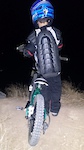 Spook Toads Downhill Race. 1st time night riding. Wearing his Ninja costume under all those pads.