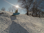 me jumping a 5 foot jump on a sled