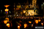One of Lourdes' famous candlelit processions... such enormous crowds and they happen every day.