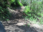 this is a step up jump in the middle of the trail that needed some tlc, the run in is pretty bumpy