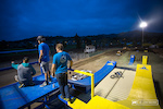 AT, Greg and Matt discussing the changes needed. Taller roll in and bigger lip off of the drop. It was going to be a long night of building before tomorrow’s practice.