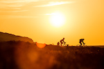 Cyclocrossing at sunset