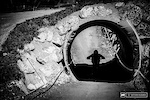 Fire in the hole... Eddie Masters practices his tuck ready for tomorrow in the last of the tunnels.