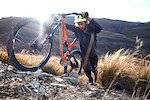 You've gotta go up to go down. Riding amongst in the high alpine above Lake Hawea.
