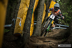 Full speed and just inches from the trees is what it takes to land yourself on the podium.  Nice work Connor Fearon.
