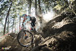 Casey Brown making light work of her home trails in Whistler during the 2016 EWS