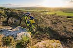 Kieron Hall pushing his Commencal meta up a lump of granite on a Cornish hillside one sunny evening last week during a photoshoot we did.