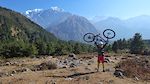 Riding through the Mustang region of Nepal from Tukuche to Tatopani on the Annapurna Circuit.