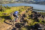 Nikki Rohan testing gear for the Spring 2018 Pinkbike Gear Review on "Little Moab" above Bingen, WA.