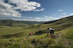 Matt Hunter with locals Hylton Turvey and Fanie Kok riding in the trails of Karkloof and Drakensberg in South Africa.
