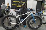 NAHBS 2019 University of Iowa's bike builder program was exhibiting student projects. Hyacinlhe "Yass" Badiane said he entered the class to  ground his education in industrial design in reality. His chromoly fat bike was a sweet. ride.
