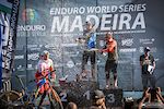 Martin Maes, Jesse Melamed and Jose Borges on top of the men's podium