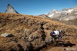 Spencer Rathcamp taking the high line as the Matterhorn keeps watching the distance