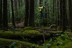 Mark Matthews riding his trails on Vancouver Island for his video, "Rainy Daze" with PNW Components.